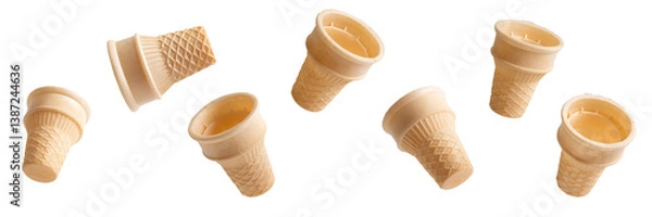 Fototapeta set of ice cream cone, png element.