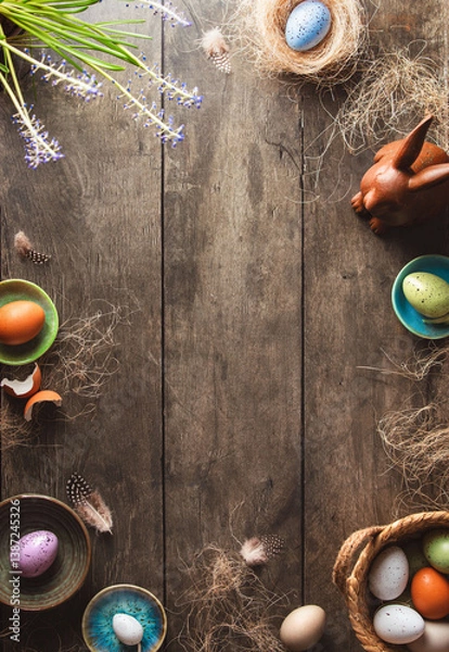 Obraz Easter rustic concept with a space for a greeting text