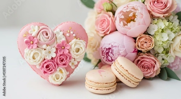 Obraz Sugar Bloom: Heartfelt Pastry Art AI Generated