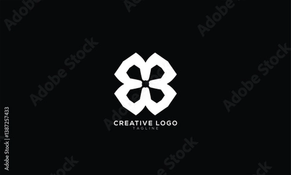 Obraz FLOWER PATTERN EB BB Abstract initial monogram letter alphabet logo design