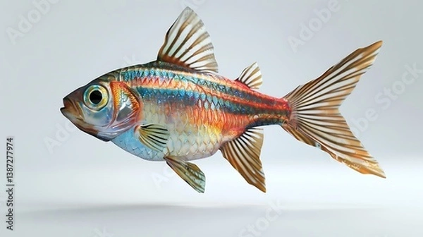 Fototapeta 3D model of a multi-colored cardinalfish