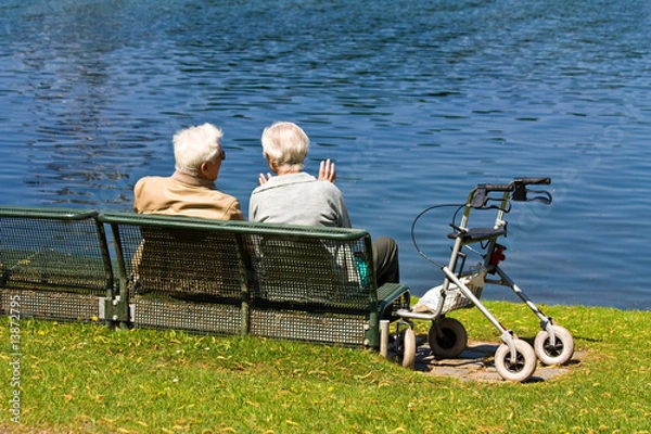 Obraz Rentner auf Bank