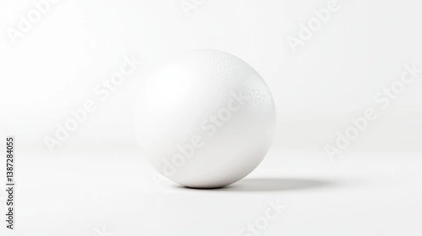 Fototapeta Single white sphere on a white background