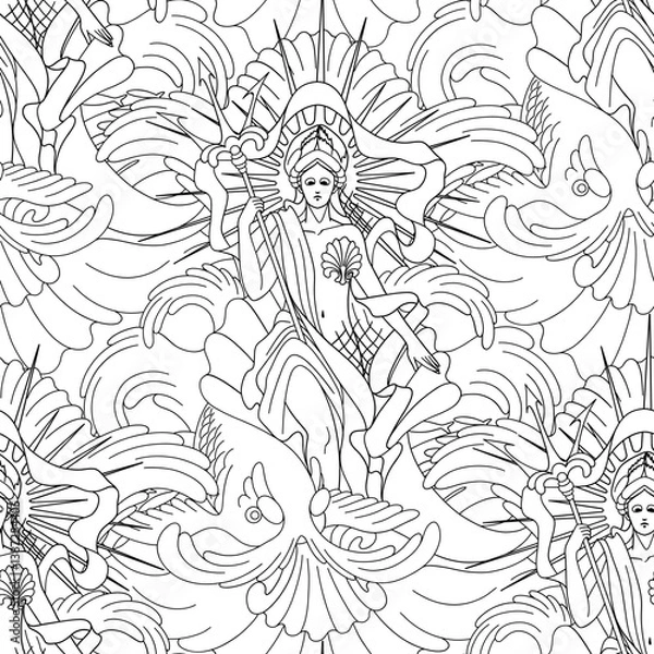 Obraz Graphic Amphitrite, the Greek sea Goddess