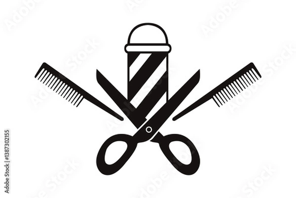 Obraz logo icon barber shop
