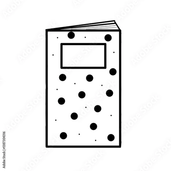 Fototapeta llustration of a notebook with polka dots and a spiral. Perfect for school supplies, stationery or design