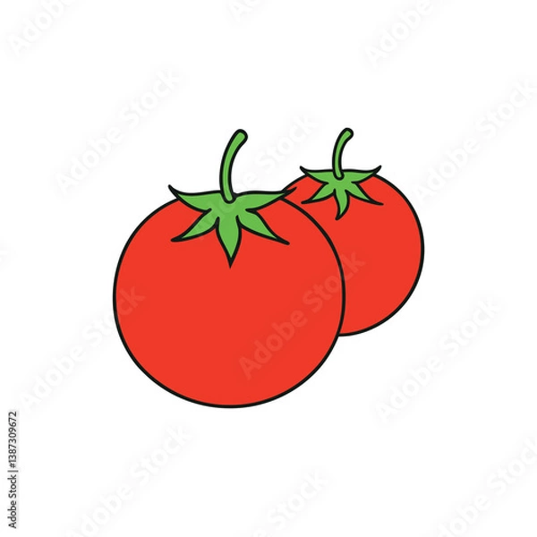 Fototapeta Tomatoes illustration-vector-design 