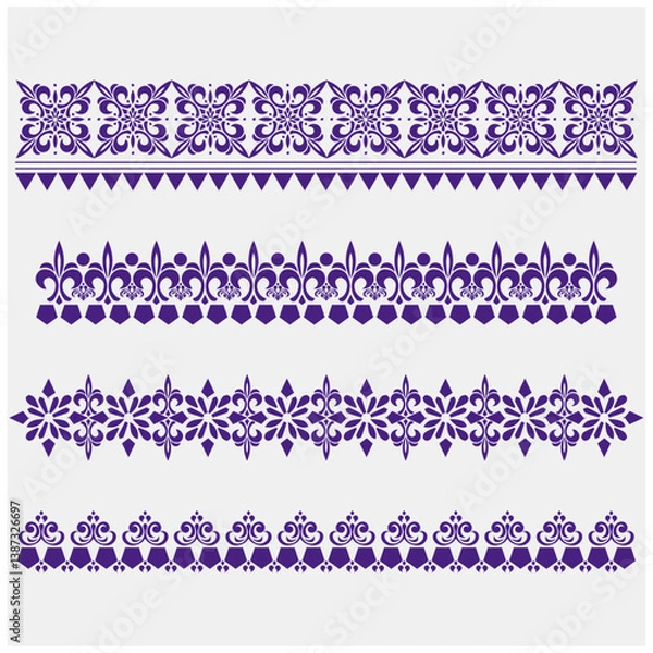 Obraz A vintage-style ornamental design featuring a filigree heraldic crest, calligraphic motif, and floral horizontal divider.