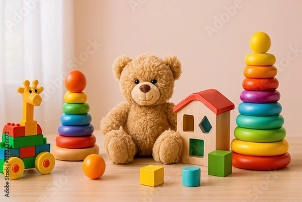 Obraz Assortment of Colorful Children's Toys