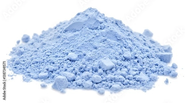 Obraz Pile of light blue powder on white background.  Possible use stock photo for food ingredient