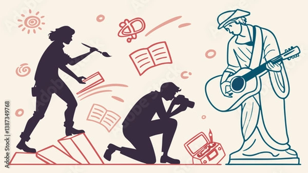 Obraz singing and artistic activity