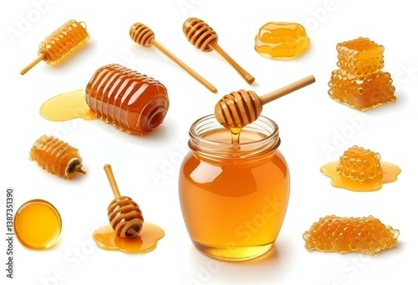 Fototapeta Honey isolated on white background