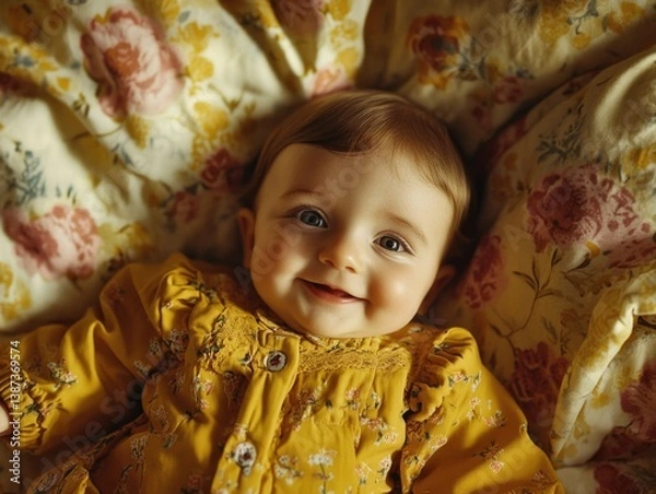 Obraz Sweet young child smiling and looking at the camera.
