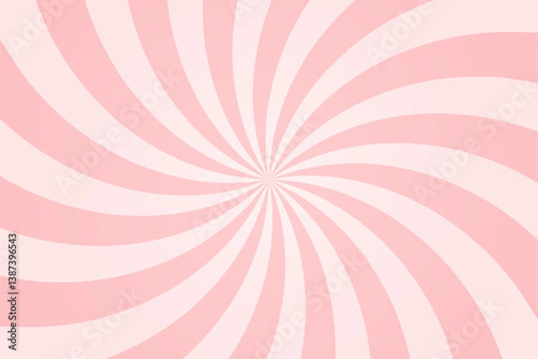 Fototapeta Candy pink spiral background. Strawberry ice cream pattern. Rose pastel pattern with smooth swirling curves. Soft, wavy, spiral design for banners, posters, templates. Abstract vector illustration.