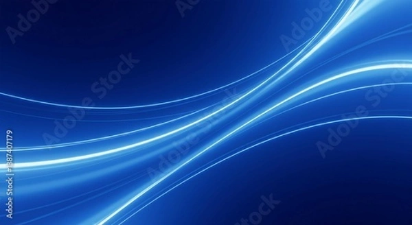 Fototapeta Abstract blue wave design with flowing lines and soft gradients