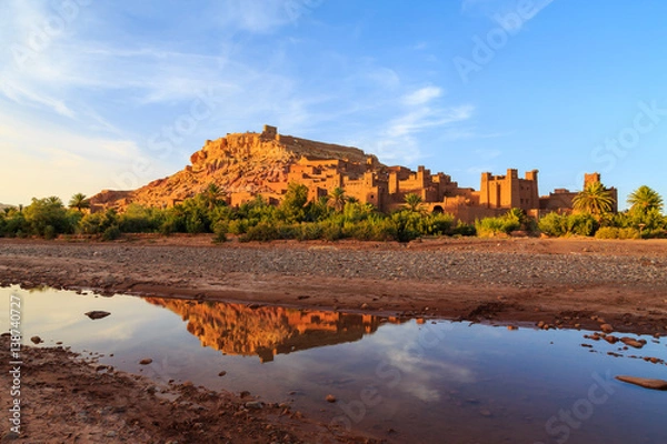 Fototapeta Kasbah Ait Ben Haddou in the Atlas mountains of Morocco at sunset