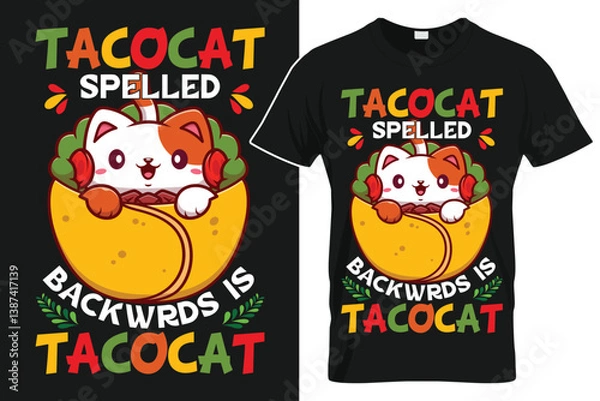 Fototapeta Taco Cat Spelled Backwards Is Taco Cat