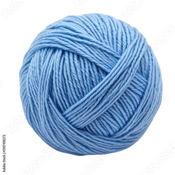 Fototapeta Soft blue yarn ball crafting supplies studio setting artistic concept