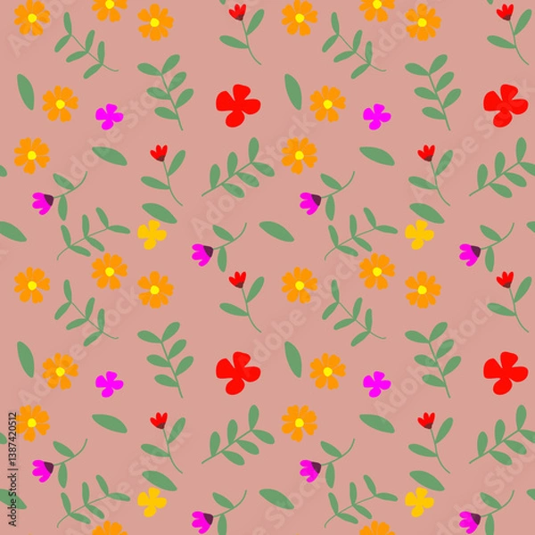 Fototapeta seamless pattern with flowers