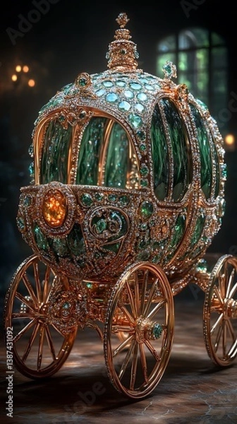 Fototapeta Magnificent gold and crystal carriage high resolution picture