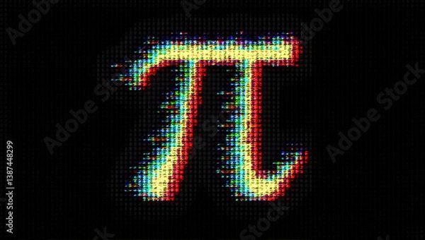 Fototapeta Abstract Glitch Art, A Digital Interpretation of Pi - Exploring Mathematics and Technology Through Contemporary Artistic Expression and Conceptual Design