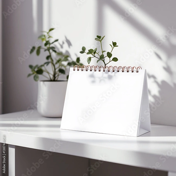 Obraz Blank white desk calendar mockup