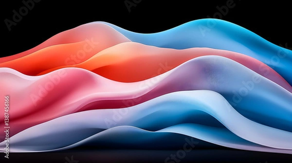 Obraz Abstract Vibrant Waves of Light in Red, Orange, and Blue