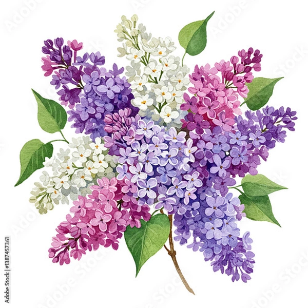 Obraz lilac branch isolated on white background