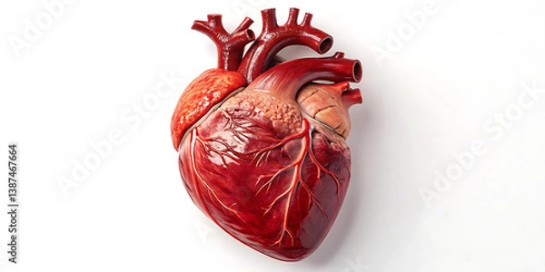 Obraz Human Heart on White Background