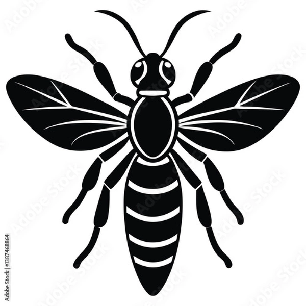 Obraz Wasp vector silhouette single collection