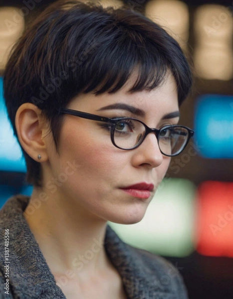 Fototapeta 眼鏡をかけた知的な女性