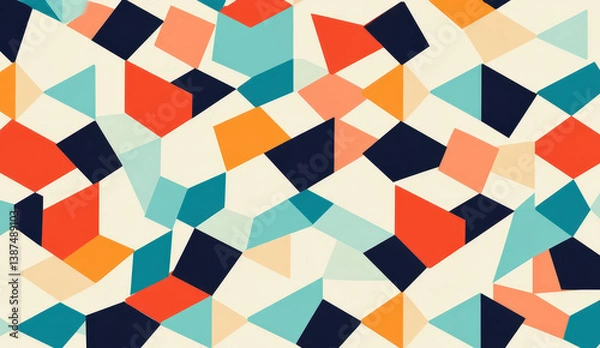 Obraz A colorful abstract pattern with squares and triangles