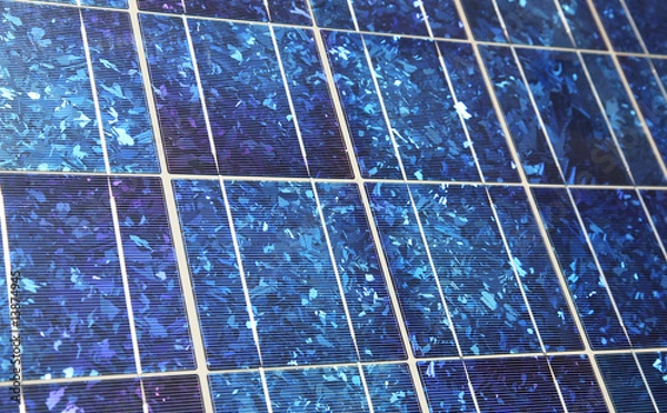 Fototapeta Blaue polykristalline Solarzelle