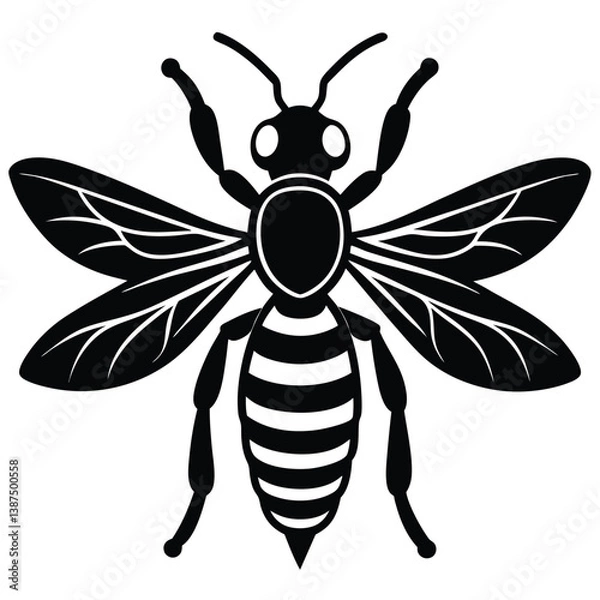 Obraz Wasp vector silhouette single collection