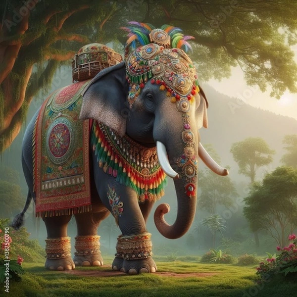 Obraz indian elephant statue