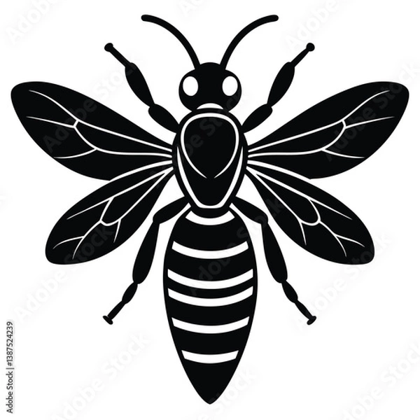 Obraz Wasp vector silhouette single collection