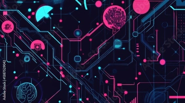 Obraz Abstract Digital Technology Circuit Background