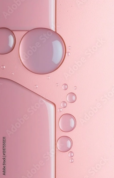 Fototapeta Iridescent purple liquid surface with floating bubbles creating abstract pattern isolated 