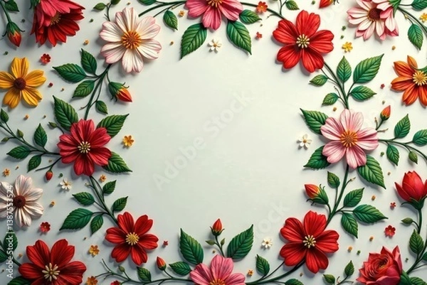 Obraz Intricate floral design repeats flawlessly across surface , delicate, fabric