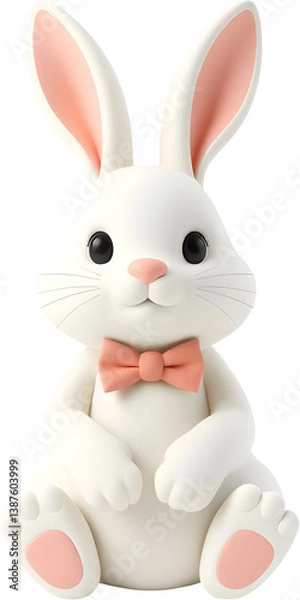 Fototapeta Cute 3D Easter Bunny
