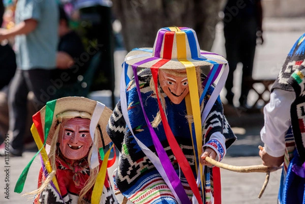 Obraz Baile de los viejitos en morelia, michoacan, cultura mexicana