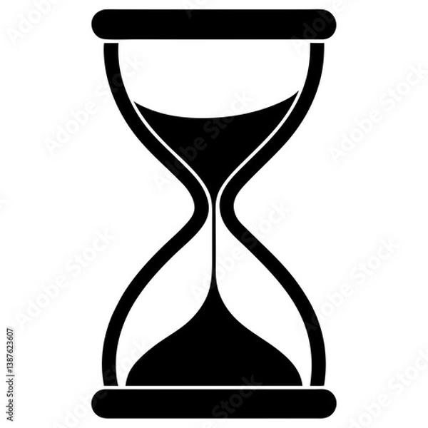Fototapeta A silhouette image of a classic hourglass timer