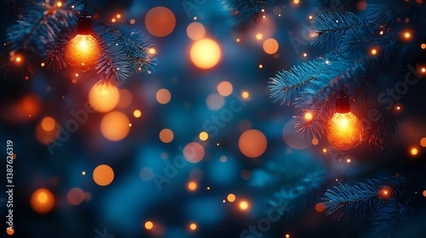 Obraz Abundant bokeh illuminating darkness.