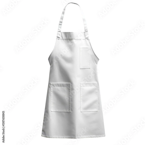 Fototapeta Classic White Kitchen Apron for Culinary Adventures at Home, on the transparent Background. PNG Format