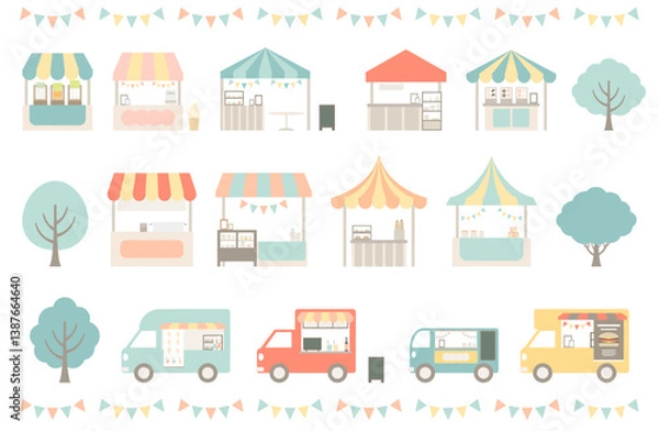 Obraz マルシェベクターイラストセット