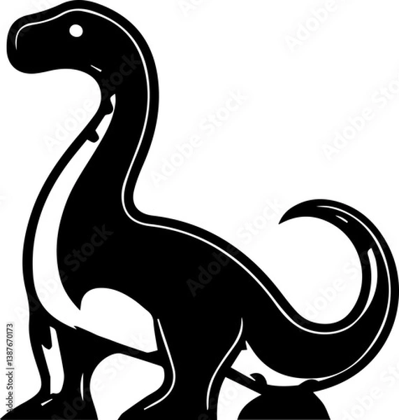Obraz cute dino logo black vector