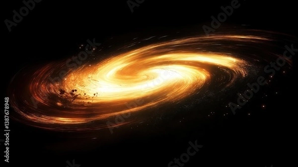Obraz Galactic spiral vortex with glowing energy trails and cosmic particles in deep outer space