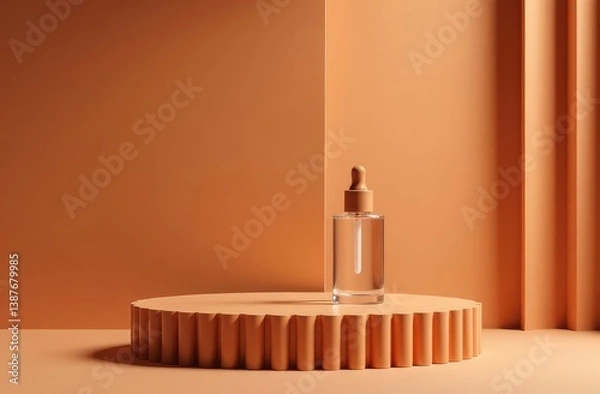 Fototapeta Abstract  brown background for  presentation.  podium for cosmetics bottle 