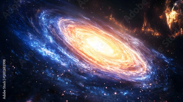 Fototapeta Cosmic Burst Galaxy Illustration Background