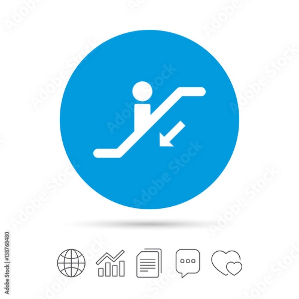 Obraz Escalator staircase icon. Elevator moving stair.